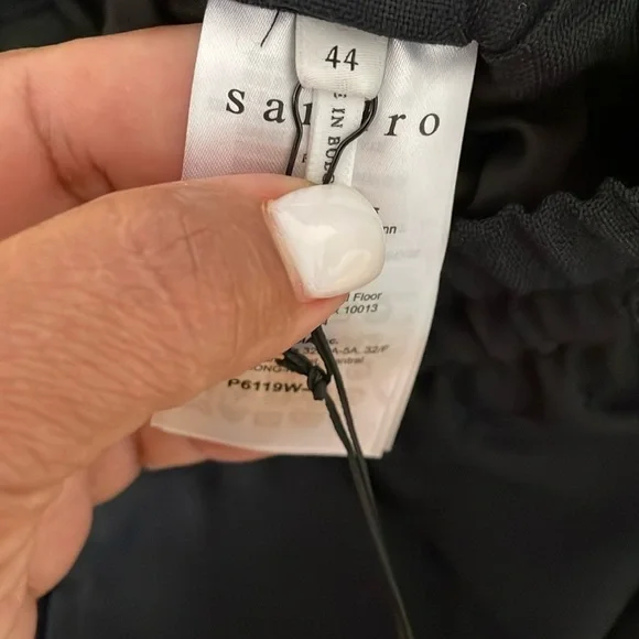 Sandro Black Dress Pants Elegant Straight-Cut Design - Picture 5 of 15